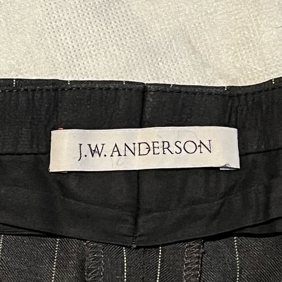 Men’s J.W. ANDERSON Wool Grey Pinstripe Trousers w/Side Panel SS 2015 - Picture 3 of 13